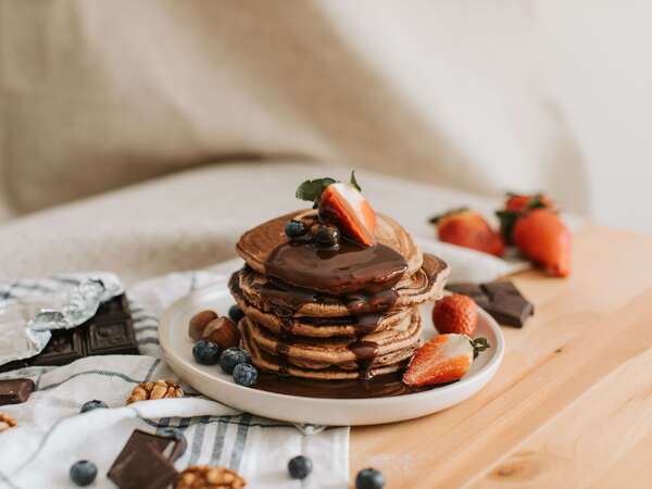 Hotcakes de Nutella fresa
